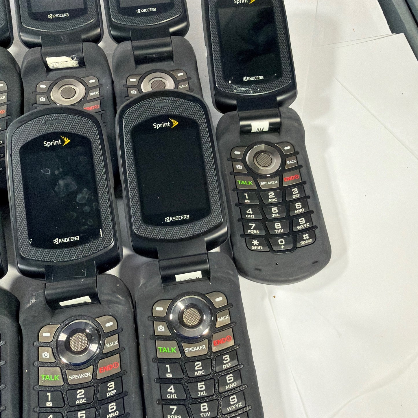 Lot of 15 Kyocera DuraMax E4255 Sprint Rugged Flip Phones Untested