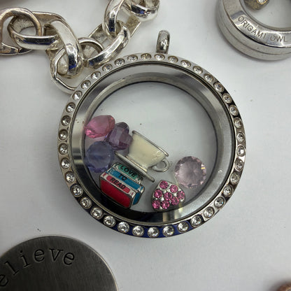 Origami Owl Living Locket Jewelry Lot Necklaces Bracelets Charms