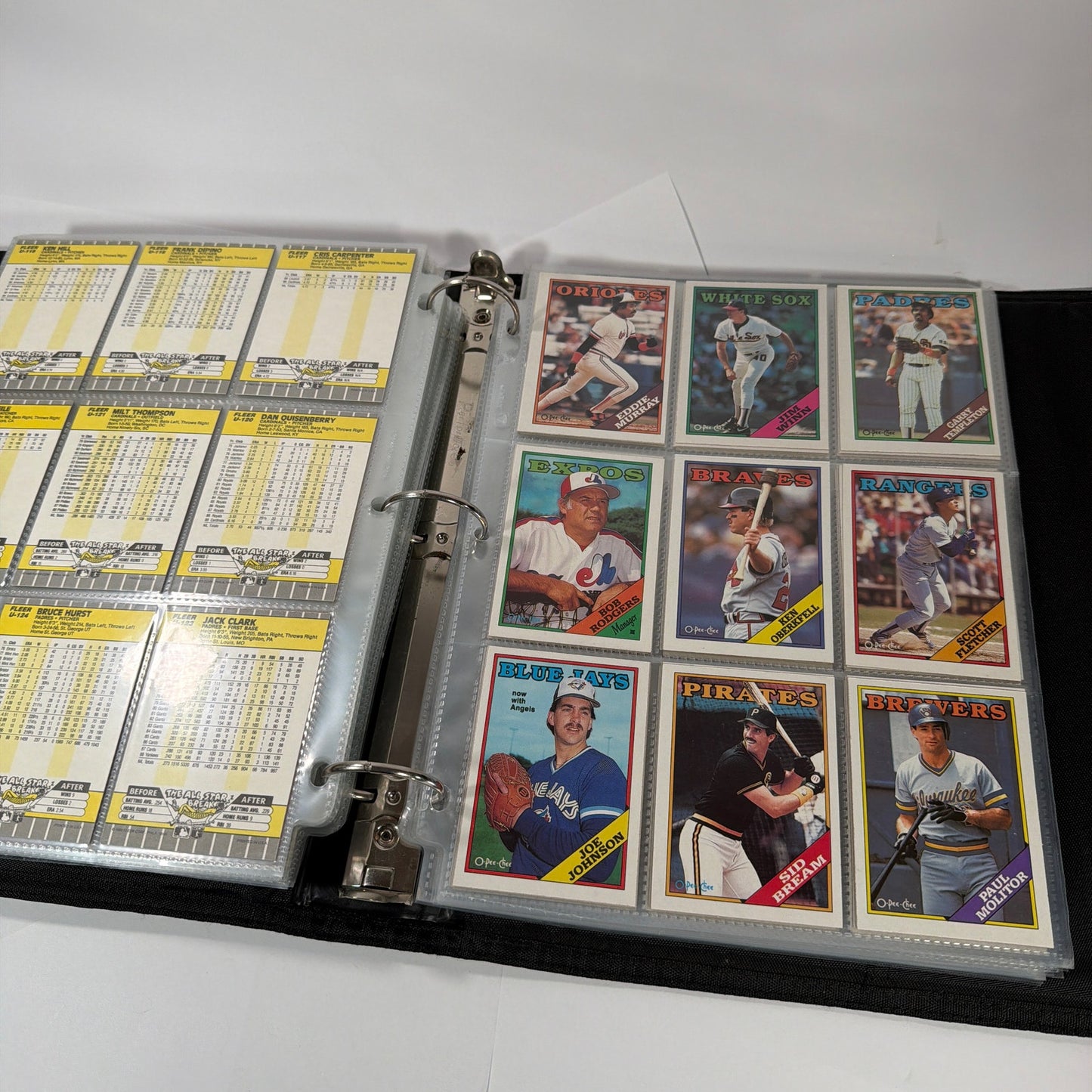250+ Vintage Baseball Cards Lot in PenTab PRO Binder Topps Bowman O-Pee-Chee