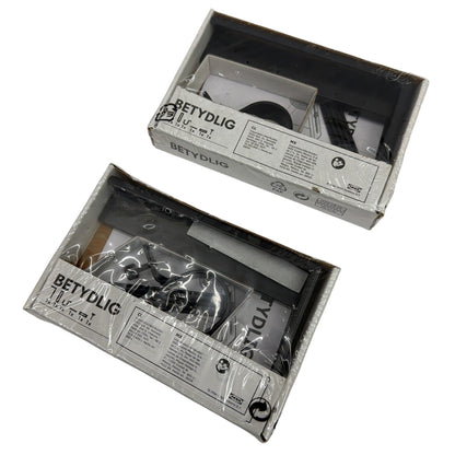 Lot of 2 IKEA BETYDLIG Wall/Ceiling Curtain Rod Brackets Black 602.172.28 New