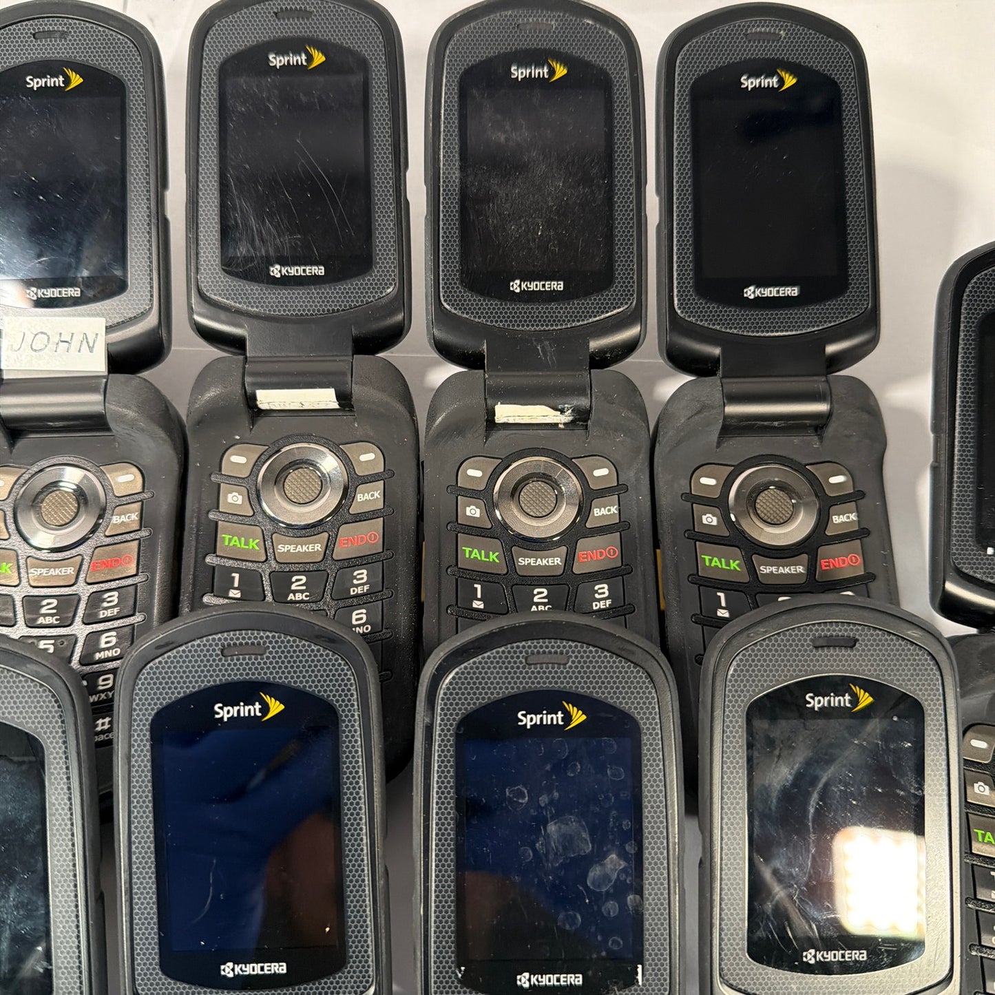 Lot of 15 Kyocera DuraMax E4255 Sprint Rugged Flip Phones Untested