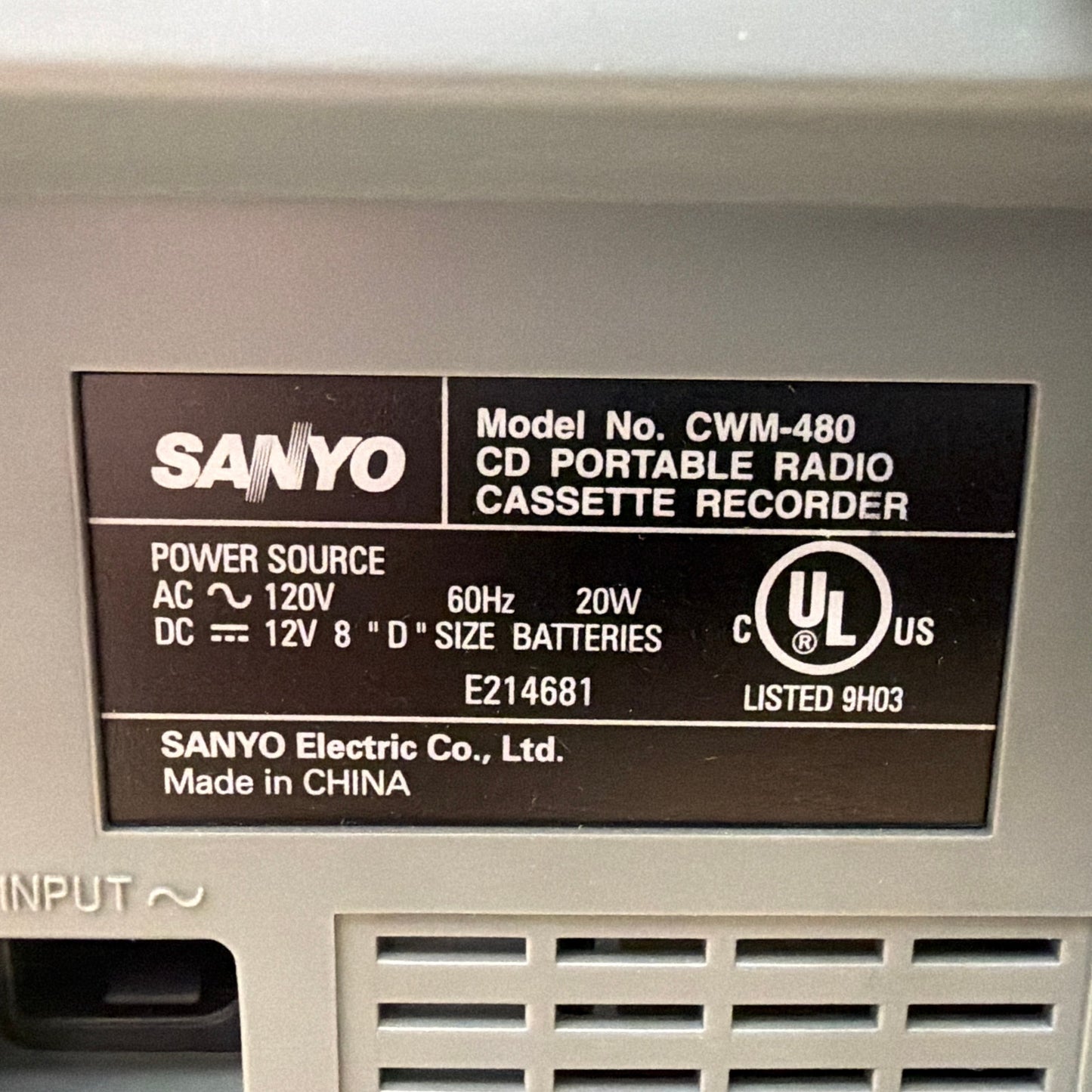 Sanyo CWM-480 BassXpander CD Portable Radio Cassette Recorder w/ Remote & Box