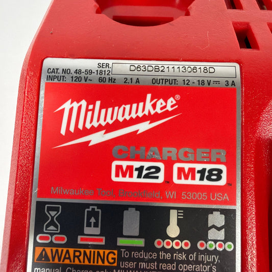 Milwaukee 48-59-1812 M12 M18 Li-Ion Battery Charger