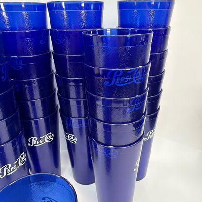 Lot of 35 Pepsi-Cola Blue Plastic Tumblers Carlisle 5224 Approx 7in