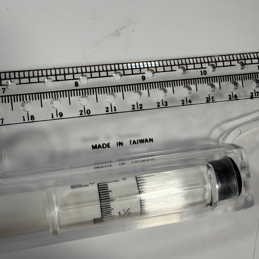 30cm Clear Drafting Ruler with Protractor and Formula Tube Made in Taiwan