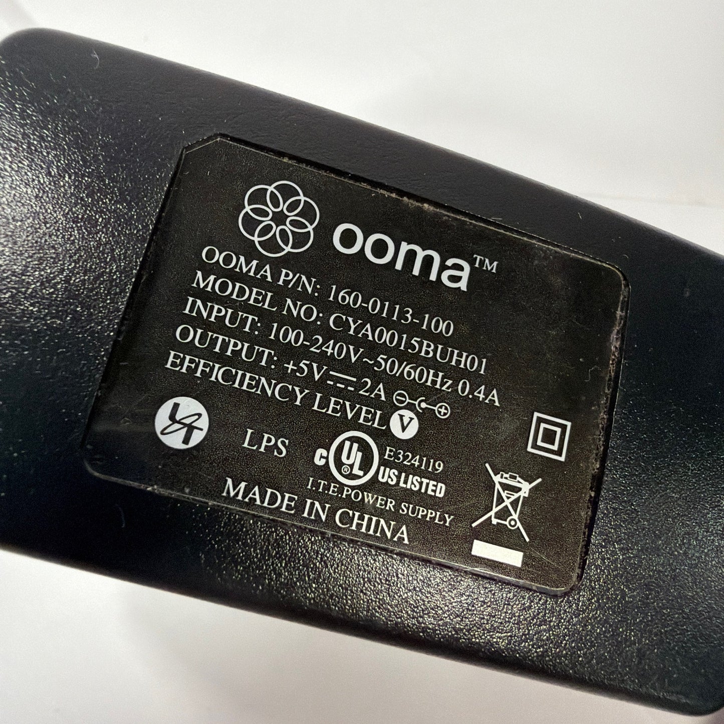 Ooma 160-0113-100 5V 2A AC Adapter Power Supply CYA0015BUH01