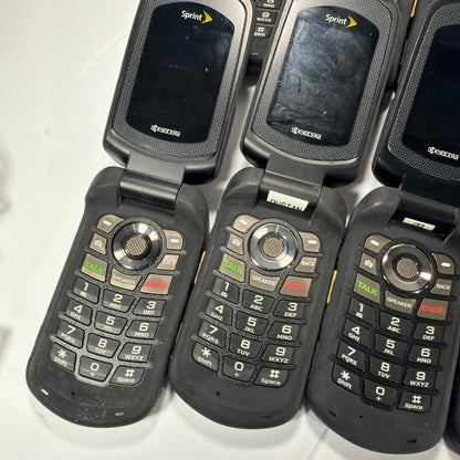 Lot of 15 Kyocera DuraMax E4255 Sprint Rugged Flip Phones Untested