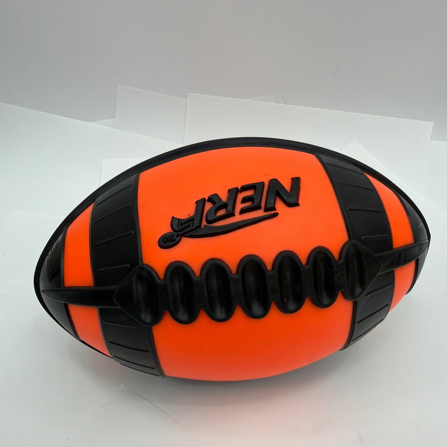 Vintage 2005 Hasbro Nerf Weather Blitz Foam Football Orange Black 9.5 Inch