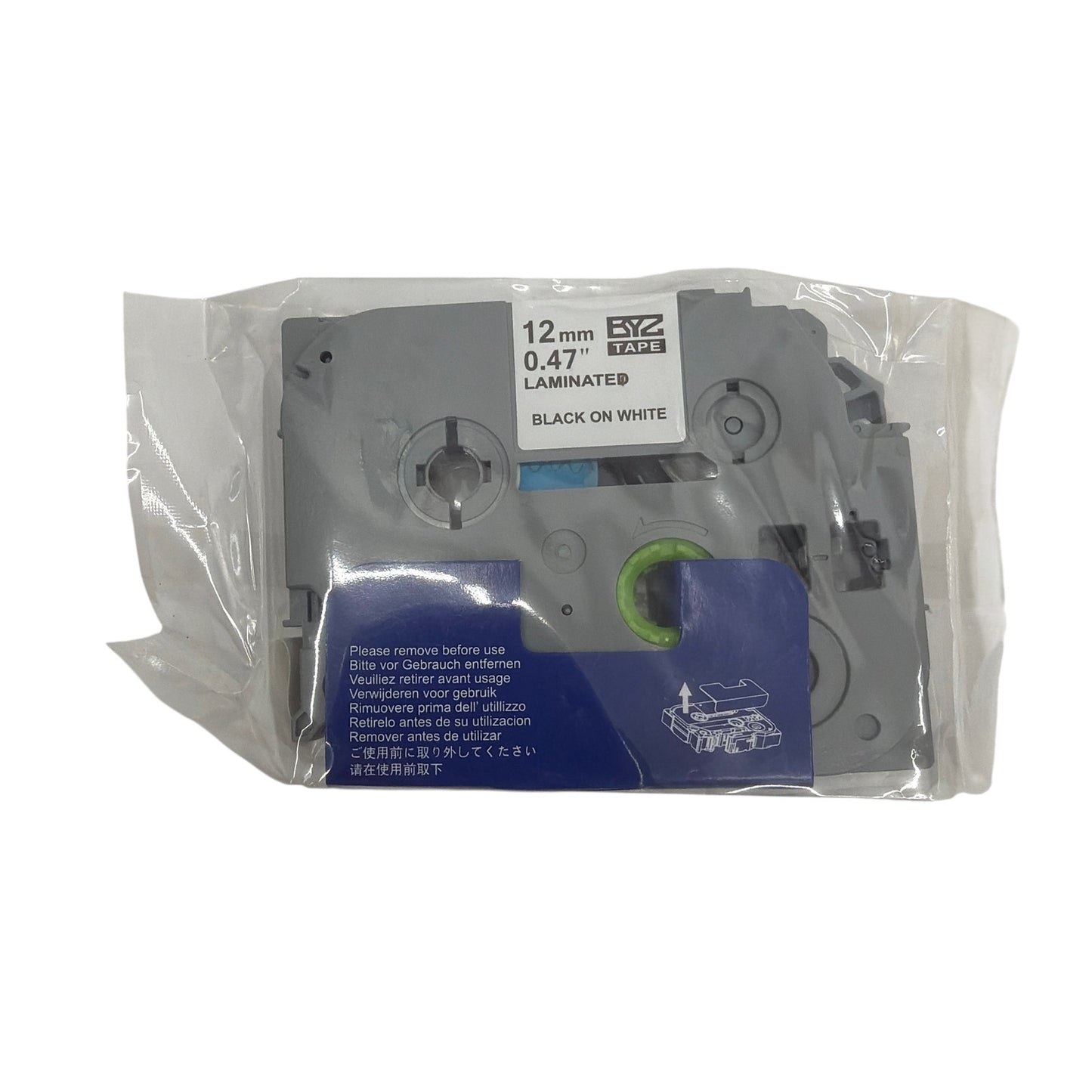 EZ Tape TZe-231 12mm 0.47 Laminated Label Tape Black on White