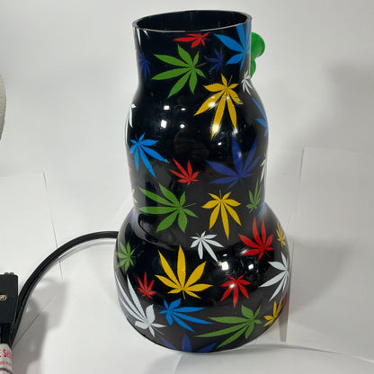 Spencer’s Bong-Shaped Lava Lamp Black Multicolor Leaf Print Model 1608P-3 Tested