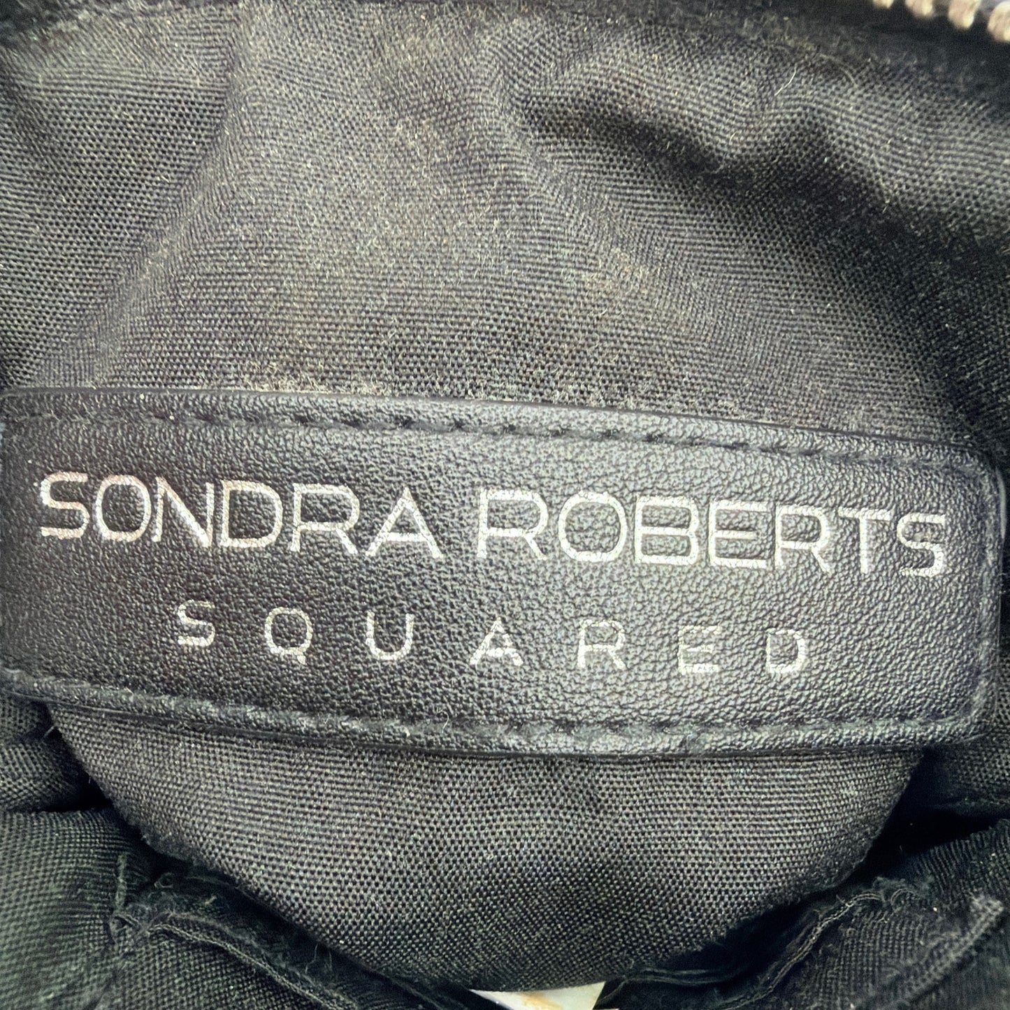 Sondra Roberts Squared Black Leather Crossbody Bag 4.5 x 7.5 x 1
