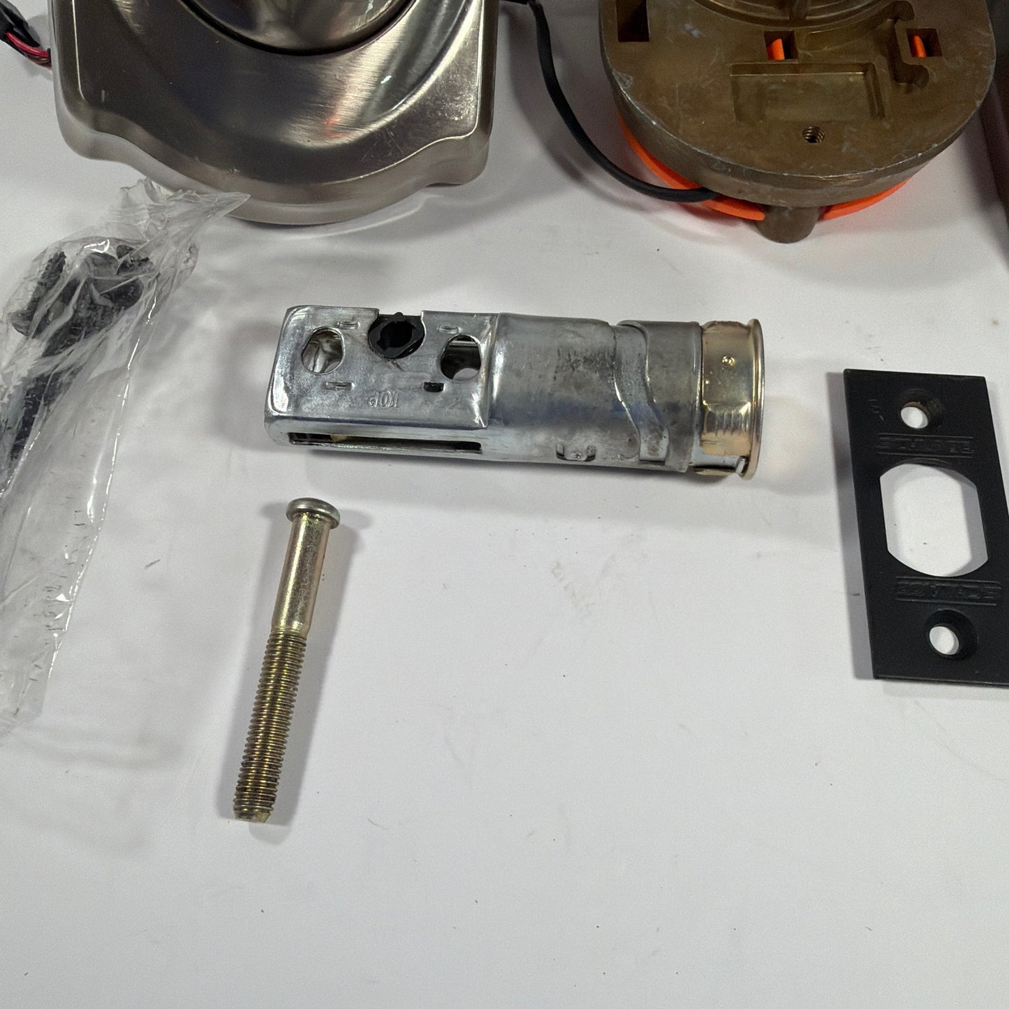 Schlage Electronic Keyless Deadbolt Lock Satin Nickel Incomplete