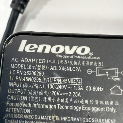Lenovo 45W Laptop AC Adapter Charger ADLX45NLC2A Slim Tip 20V 2.25A