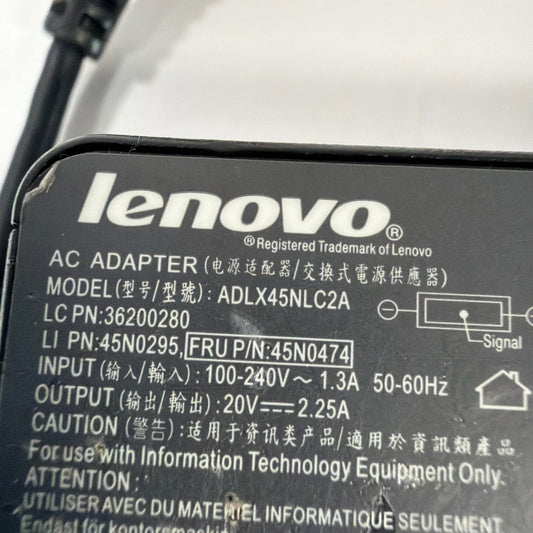 Lenovo 45W Laptop AC Adapter Charger ADLX45NLC2A Slim Tip 20V 2.25A
