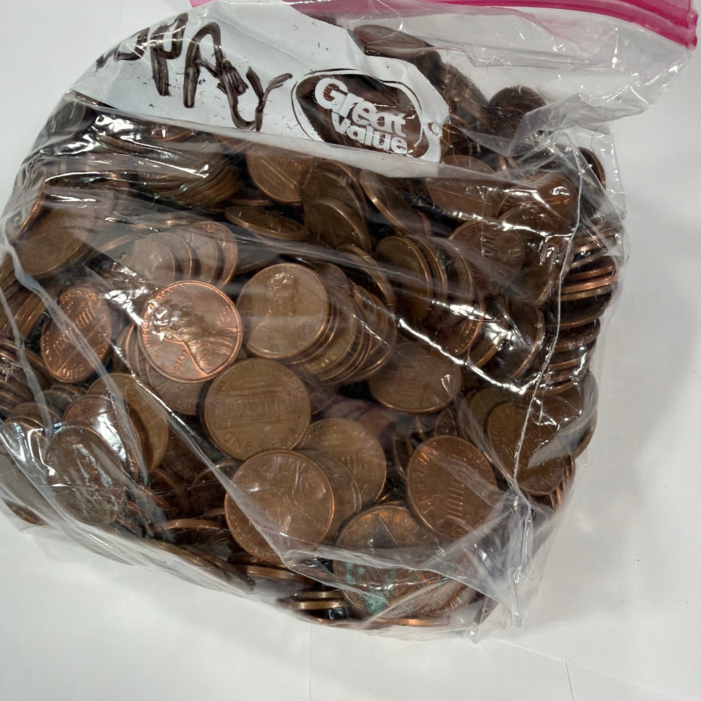 5 lb 7.7 oz Bag of Lincoln Copper Pennies 1959–1982 Mixed Dates Unsearched