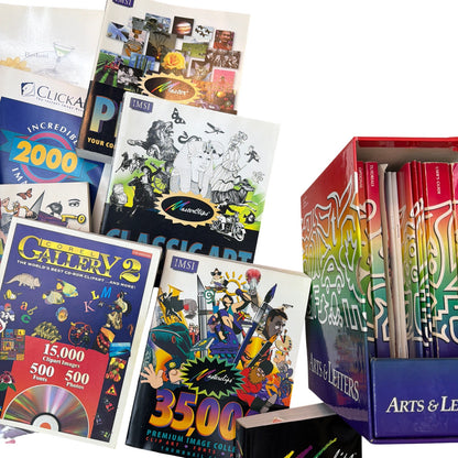 40 lb Lot Vintage Clip Art & Font CD-ROM Software – Arts & Letters, MasterClips