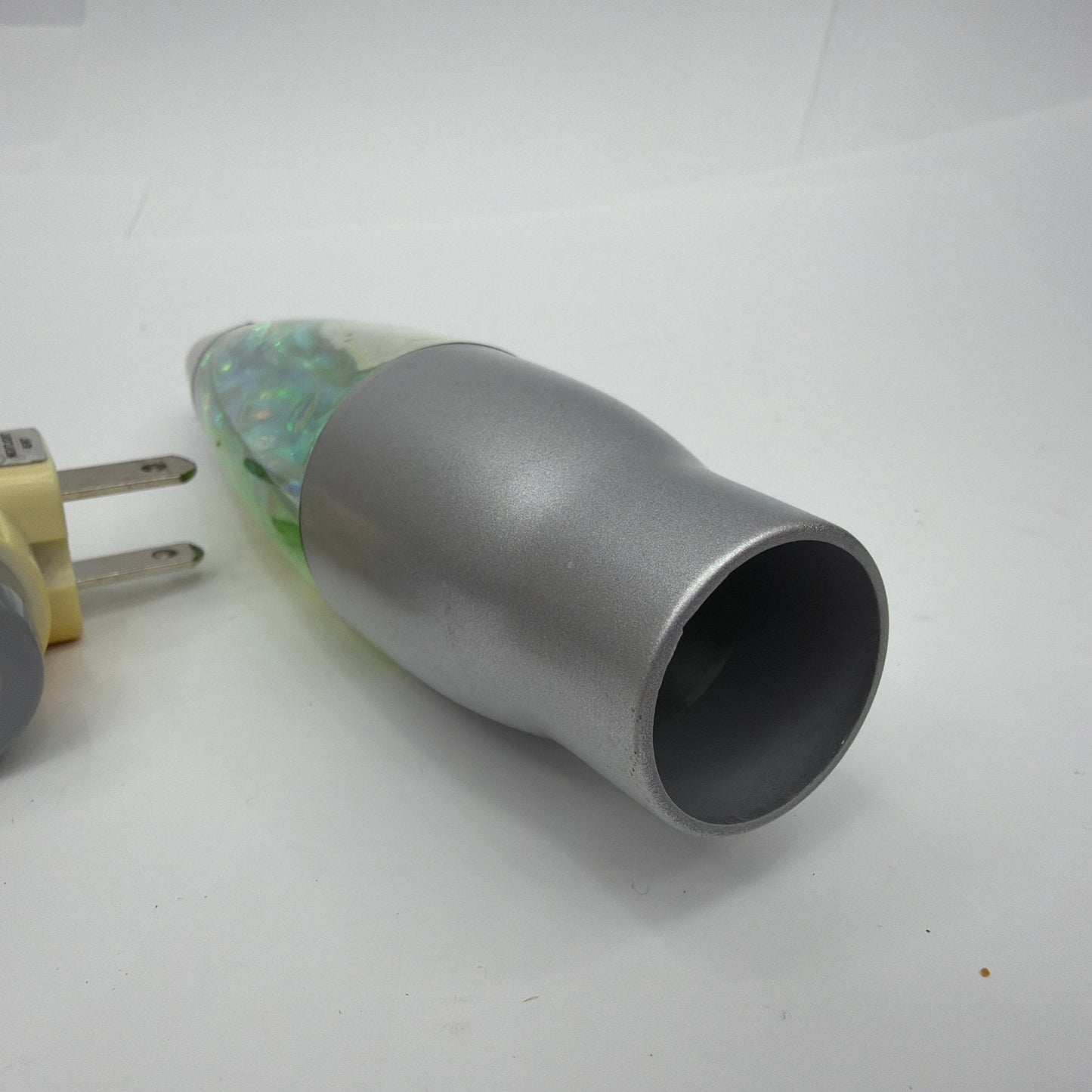Glitter Liquid Motion Lava Style Night Light Green Silver Tested Working