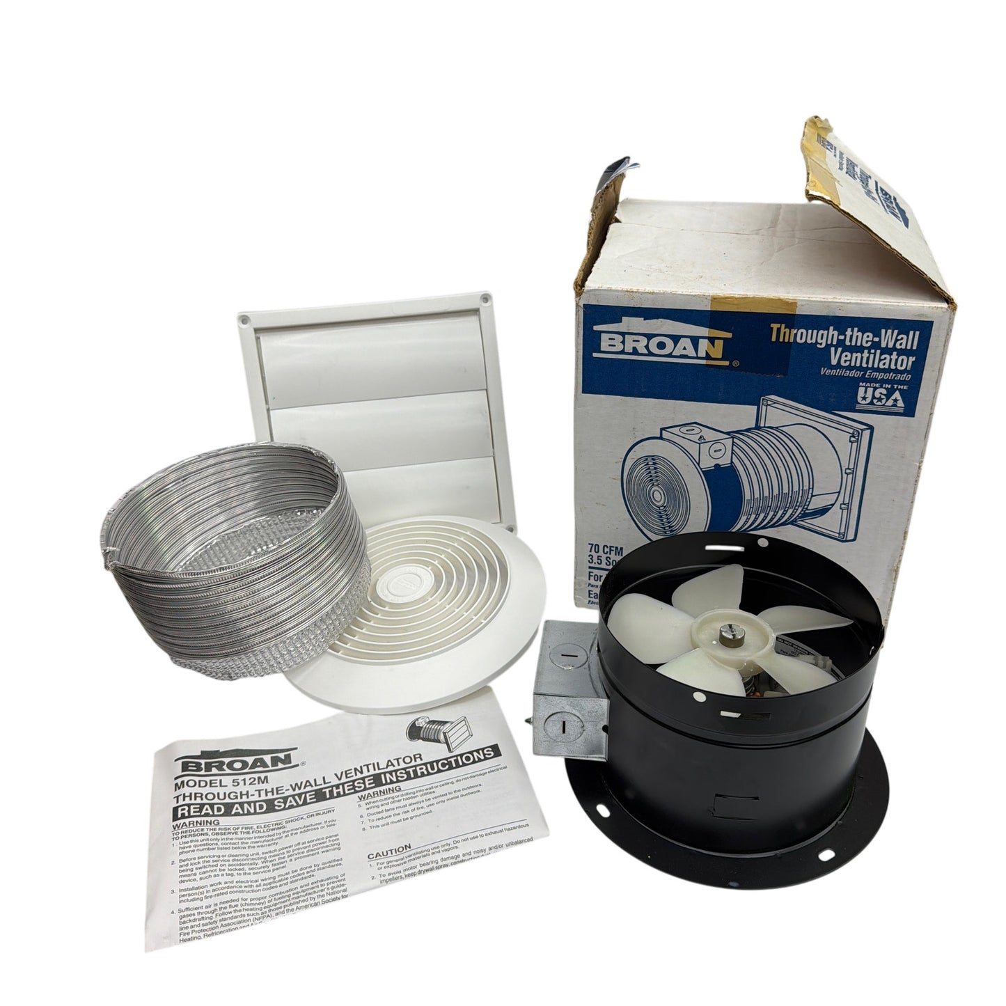 Broan 512M-B 512M 70 CFM Through-the-Wall Ventilator Exhaust Fan Kit