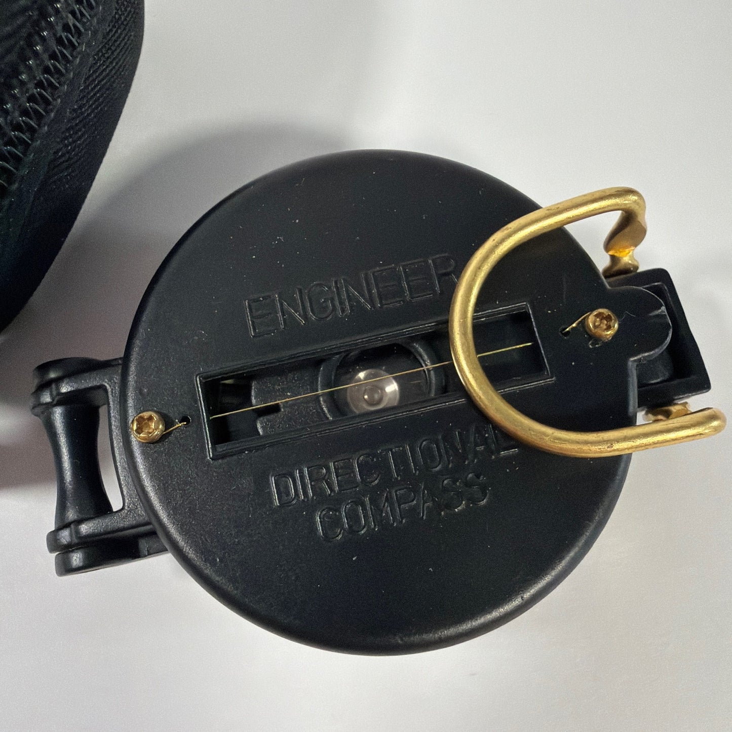 Engineer Directional Compass Sighting Compass Black with Case Logic Zip Pouch