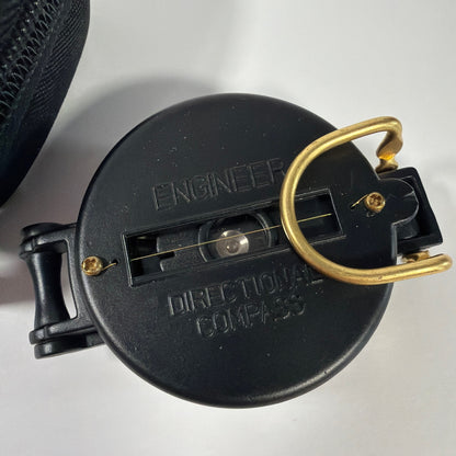 Engineer Directional Compass Sighting Compass Black with Case Logic Zip Pouch