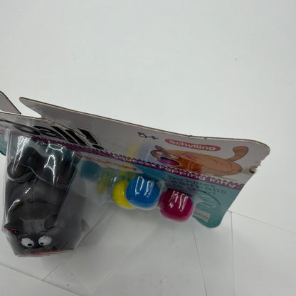 Schylling The Cat Has a Hairball Squeeze Popping Kitty Toy 3 Hairballs