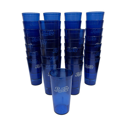 Lot of 40 Blue Pepsi-Cola Plastic Tumblers 6.5in Carlisle 5220