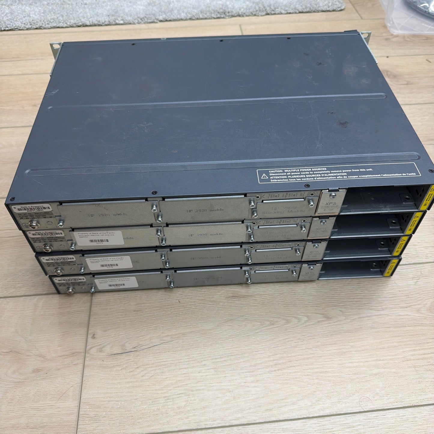 Lot of 4 HP 2920-24G PoE+ J9727A 24-Port Gigabit Switches
