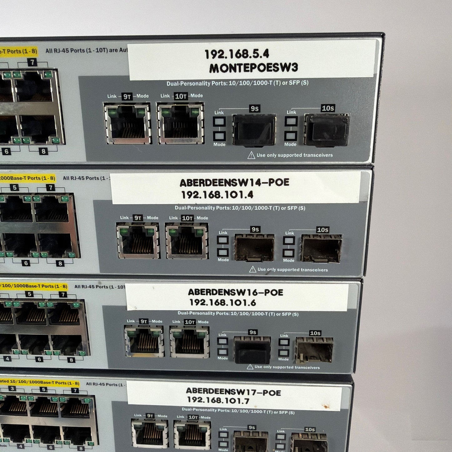 Lot of 8 HP 2530-8G PoE+ Switch J9774A Untested For Parts