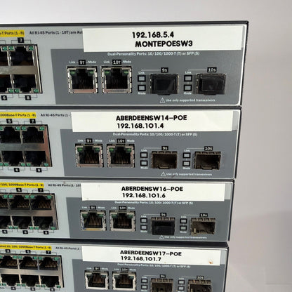 Lot of 8 HP 2530-8G PoE+ Switch J9774A Untested For Parts