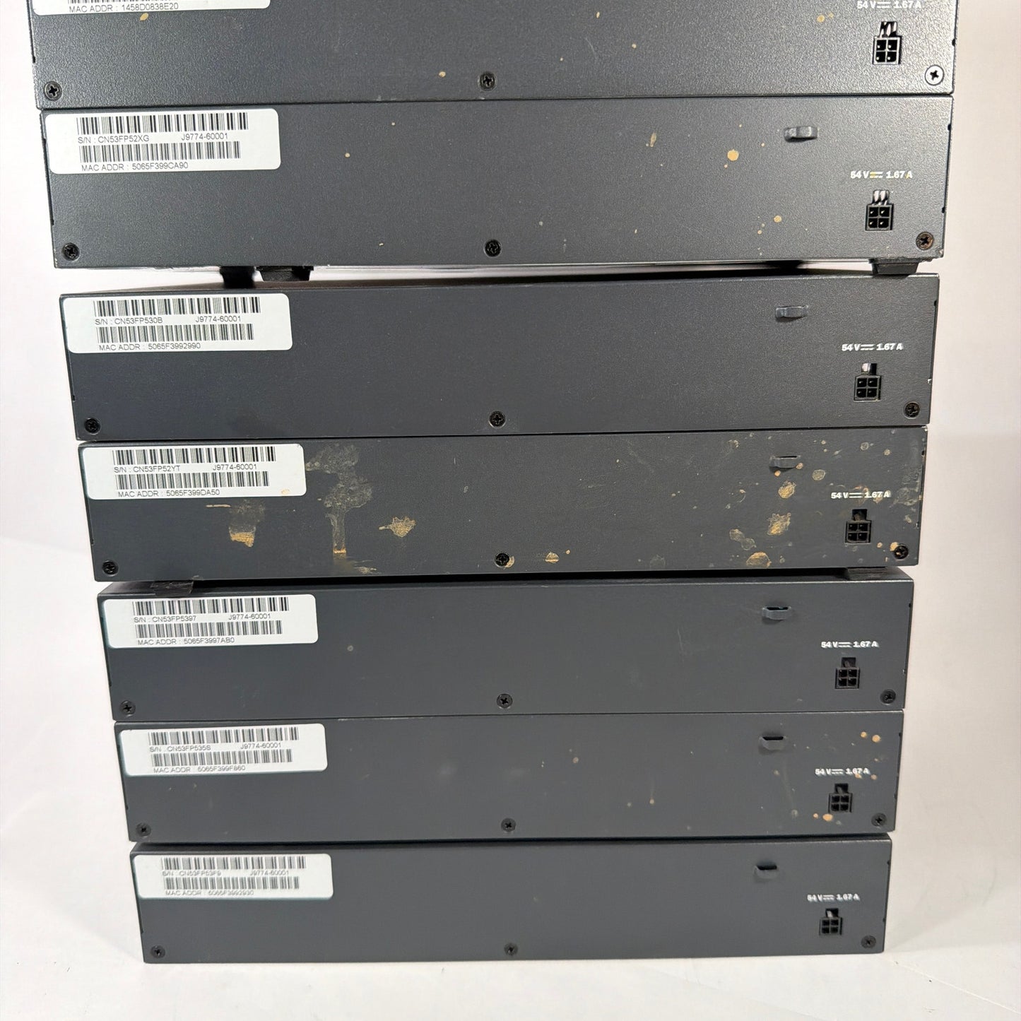 Lot of 8 HP 2530-8G PoE+ Switch J9774A Untested For Parts