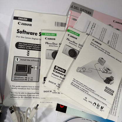 Canon PowerShot SD1000 Digital ELPH 7.1MP Silver Camera Tested Working