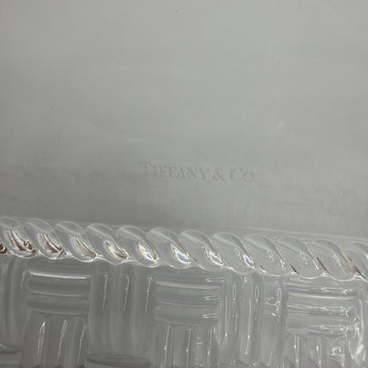 Tiffany & Co. Woven Collection 8" Square Crystal Basket Weave Plate