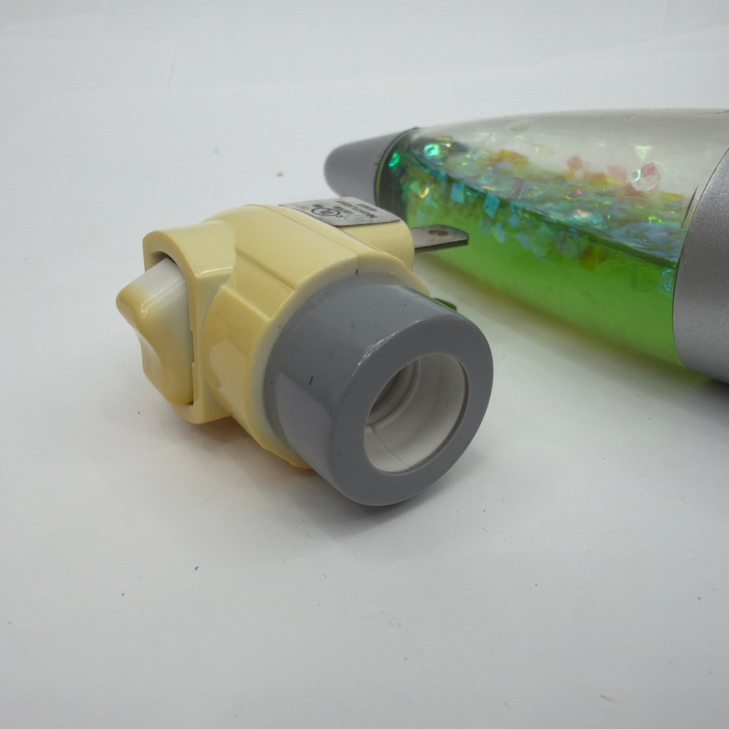 Glitter Liquid Motion Lava Style Night Light Green Silver Tested Working