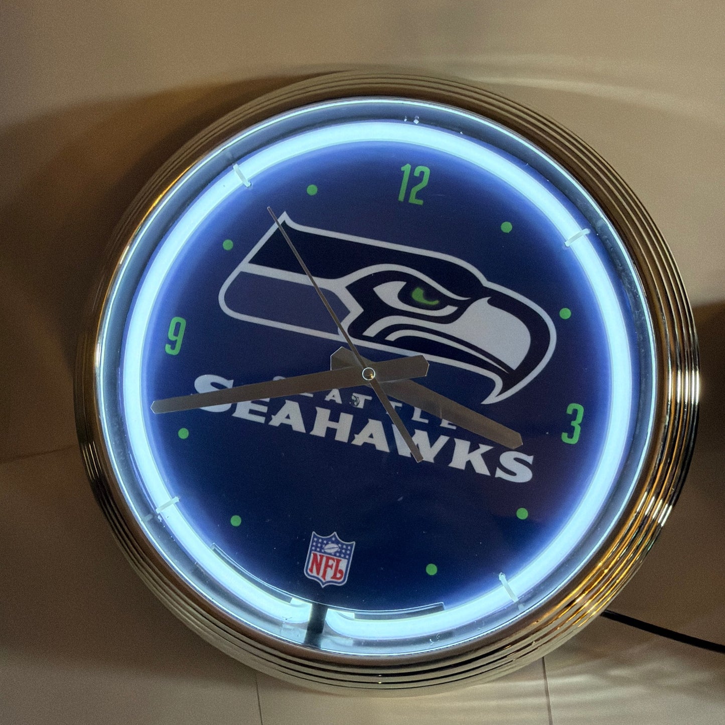 Seattle Seahawks NFL Lighted Neon Wall Clock 15 Inch