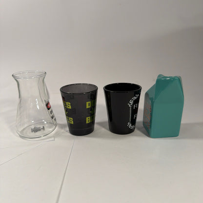Spencer’s Lot of 4 Adult Humor Novelty Shot Glasses Mixed Styles