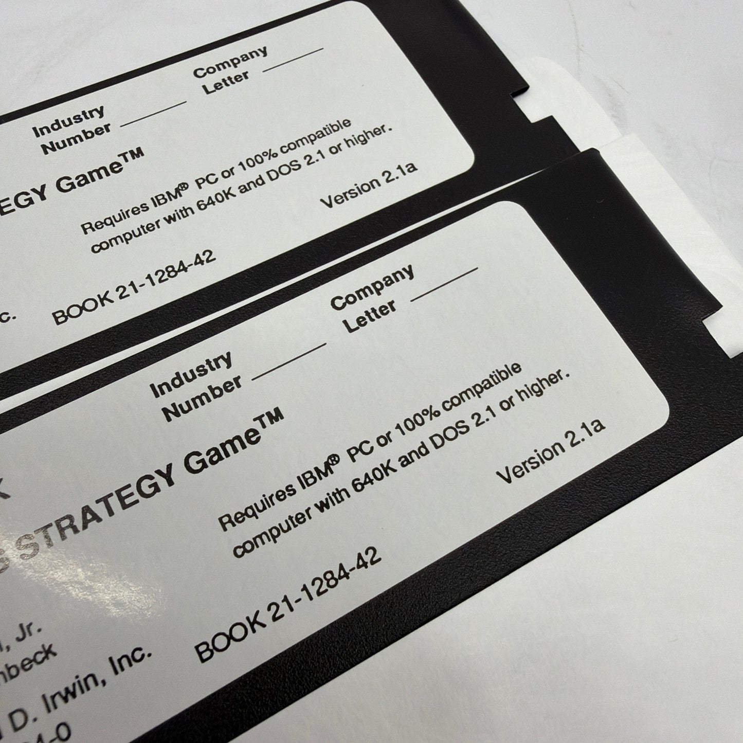 The Business Strategy Game Version 2.1a Company Disk and Start-Up Disk Set IBMPC