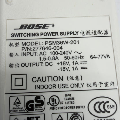 Bose Switching Power Supply Adapter PSM36W-201 P/N 277646-004 18V