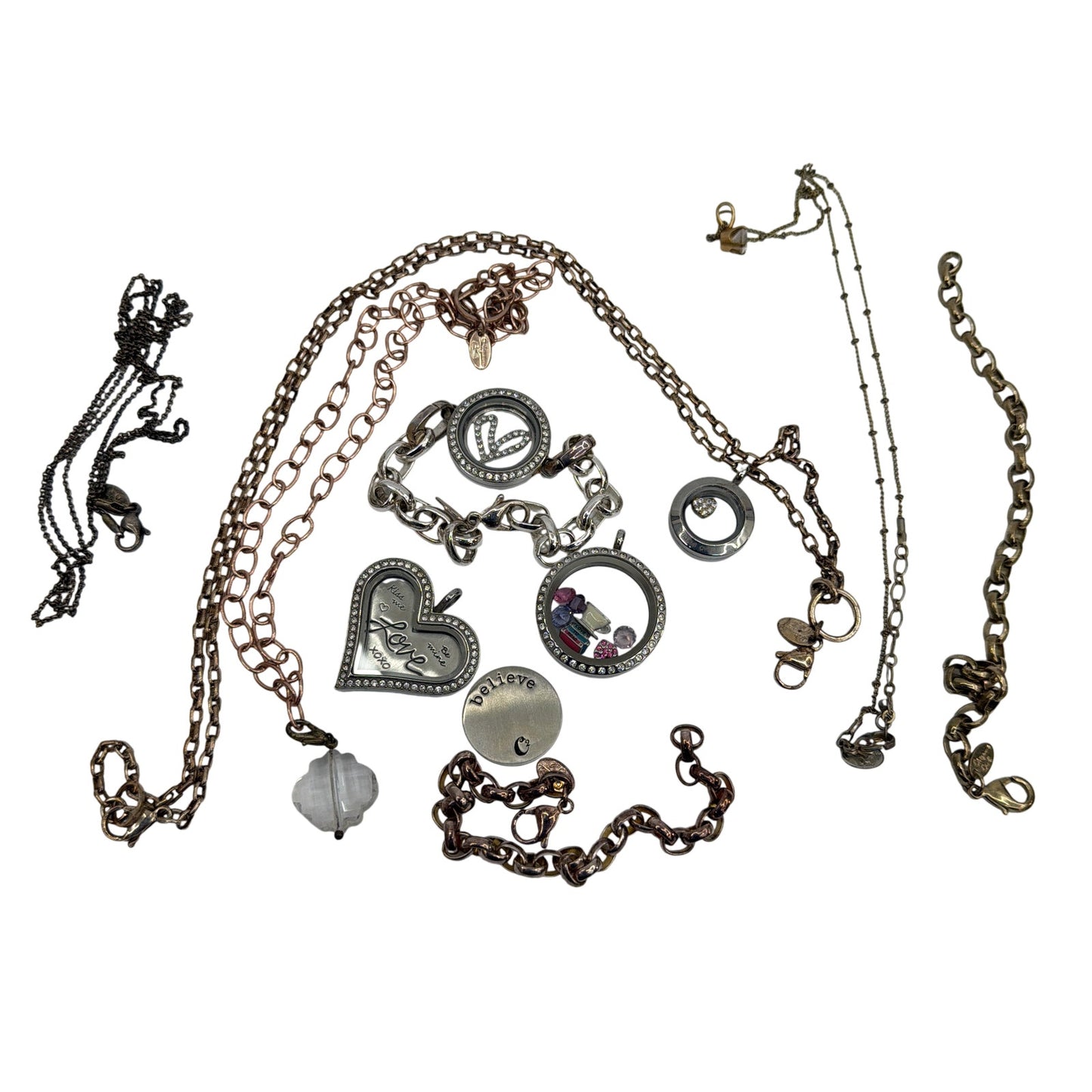 Origami Owl Living Locket Jewelry Lot Necklaces Bracelets Charms