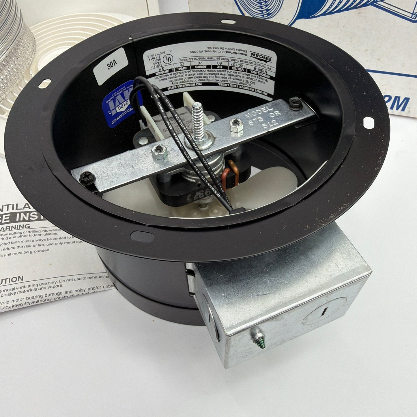 Broan 512M-B 512M 70 CFM Through-the-Wall Ventilator Exhaust Fan Kit