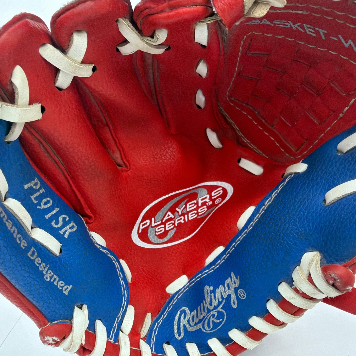 Rawlings PL19SR 9 Inch Youth Baseball Glove Red Blue