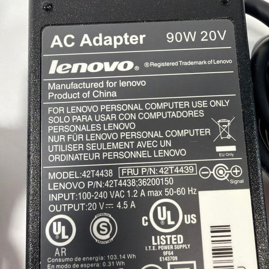 Lenovo 90W 20V AC Adapter Charger 42T4438 42T4439 7.9mm Round Tip