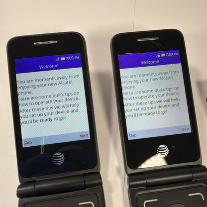 Alcatel Cingular Flip 2 4044O AT&T Flip Phones Lot of 2 With Chargers
