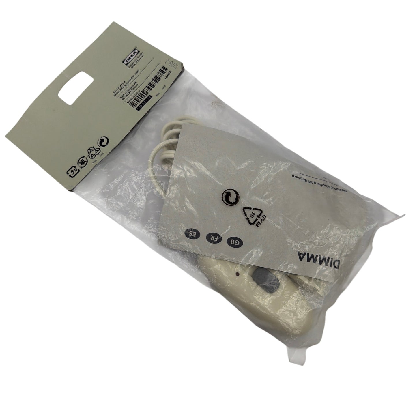 IKEA DIMMA Cord Dimmer Switch 100.631.48 White 2m New Sealed