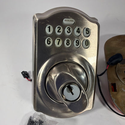 Schlage Electronic Keyless Deadbolt Lock Satin Nickel Incomplete