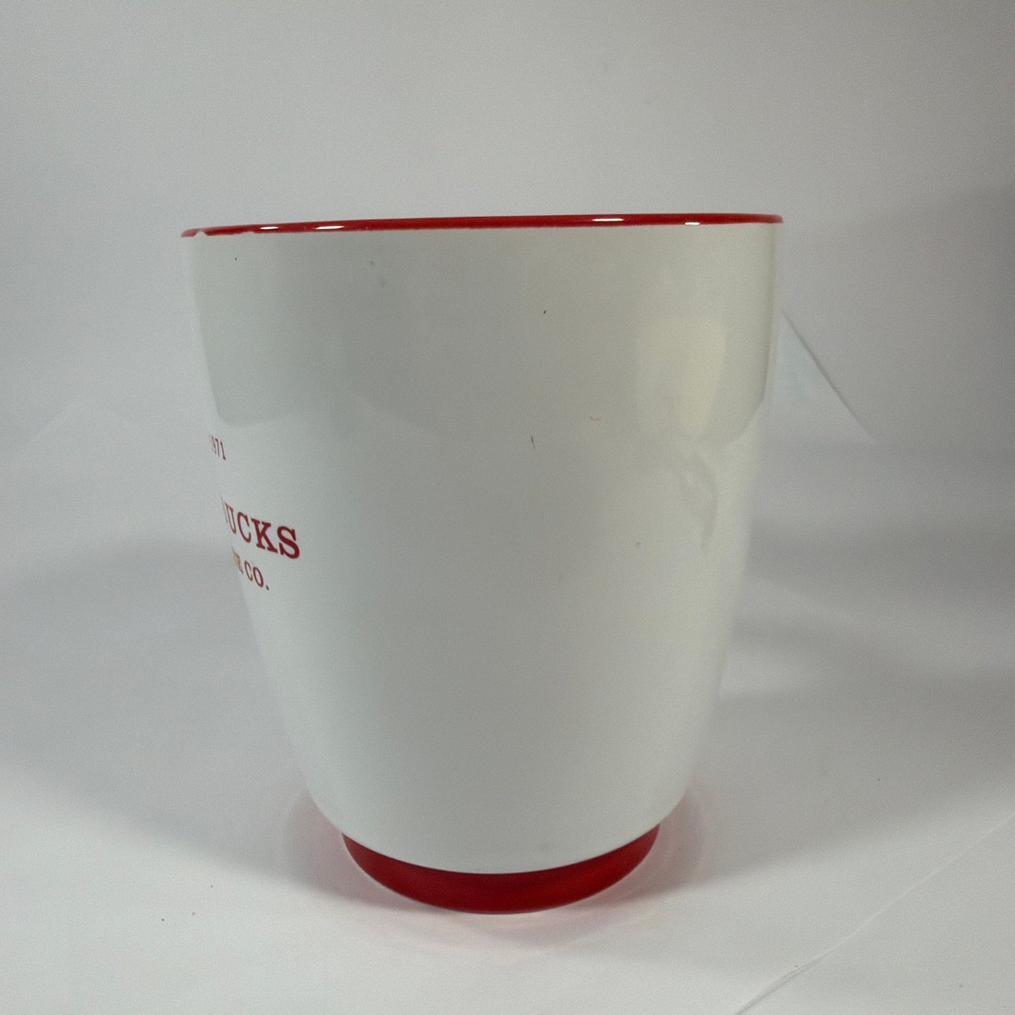 Starbucks Coffee Co ESTD 1971 Ceramic Mug 16 fl oz White Red Trim 2008