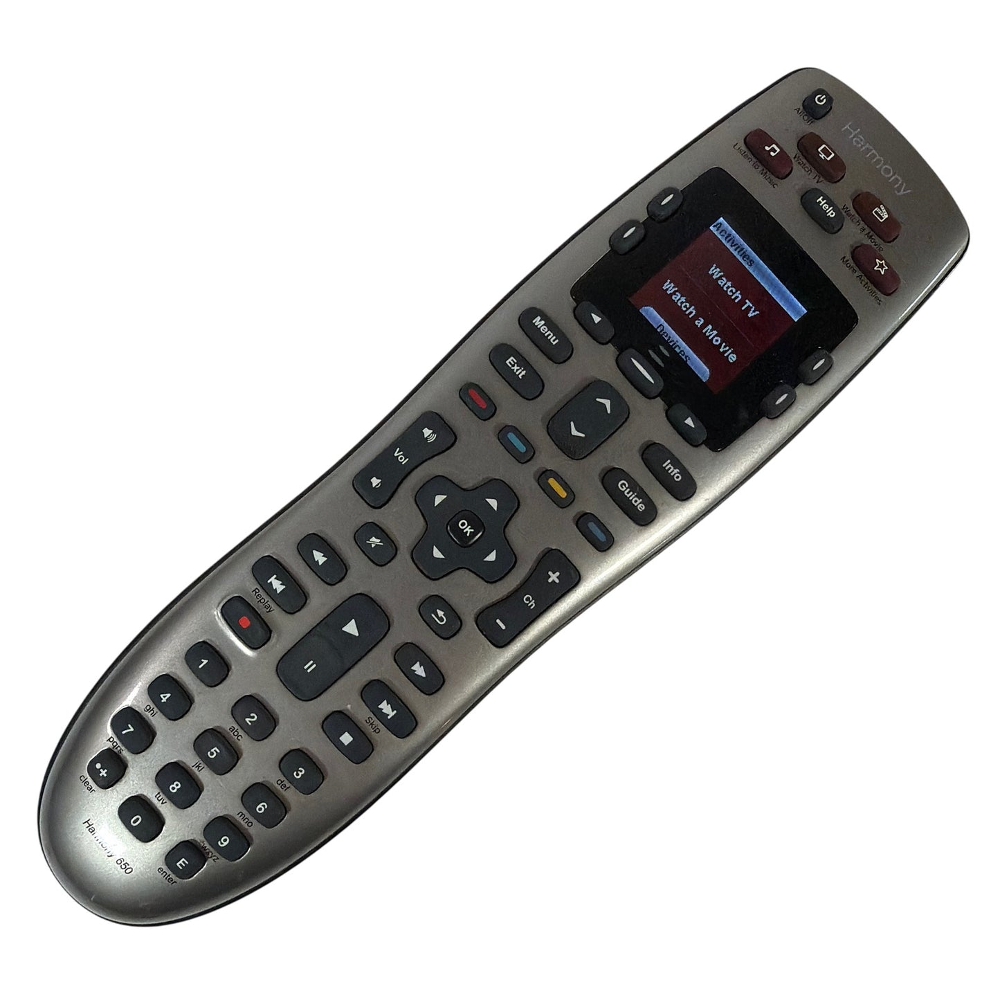 Logitech Harmony 650 Universal Remote Control Silver Tested Working