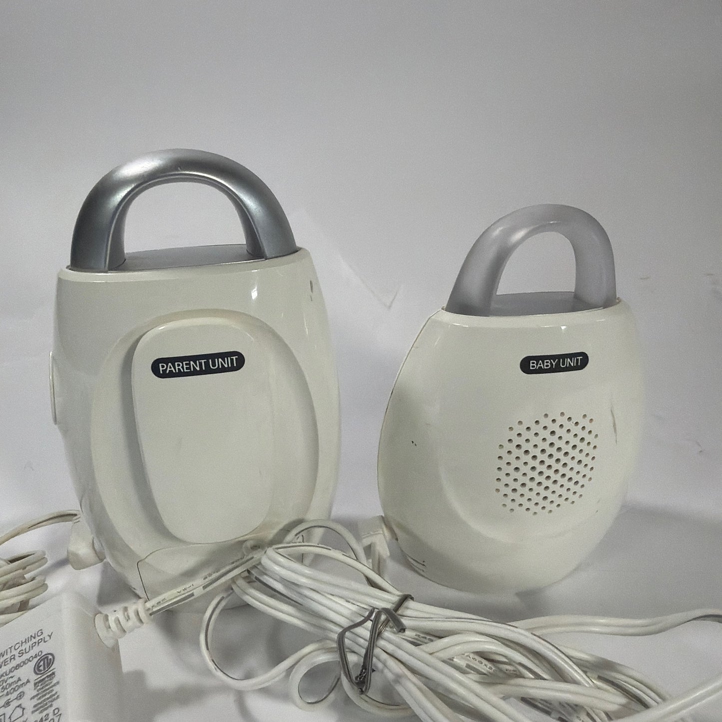 VTech DM221 Safe & Sound Digital Audio Baby Monitor Set White Silver Tested