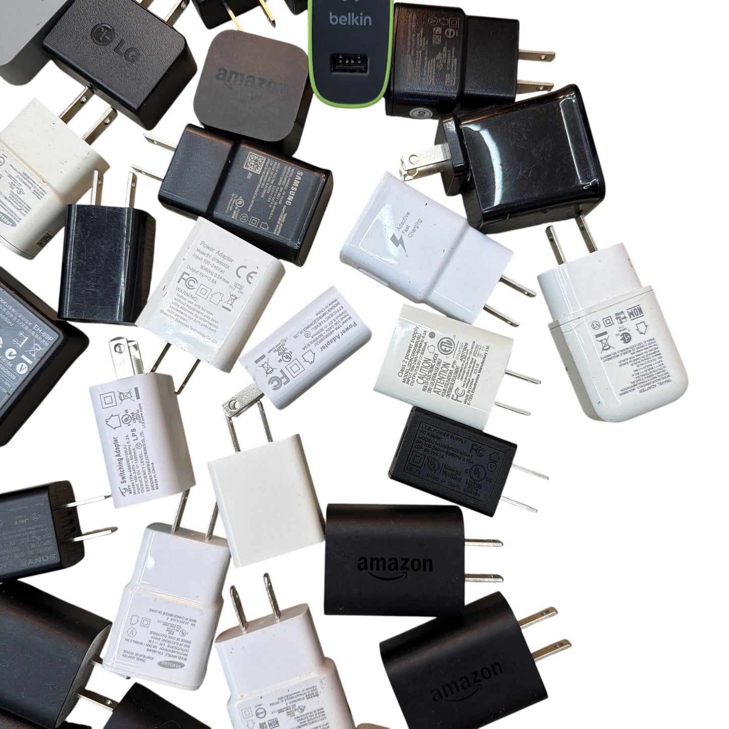 4.5 lb Mixed USB Wall Charger Lot One Gallon Bag Assorted AC Adapters