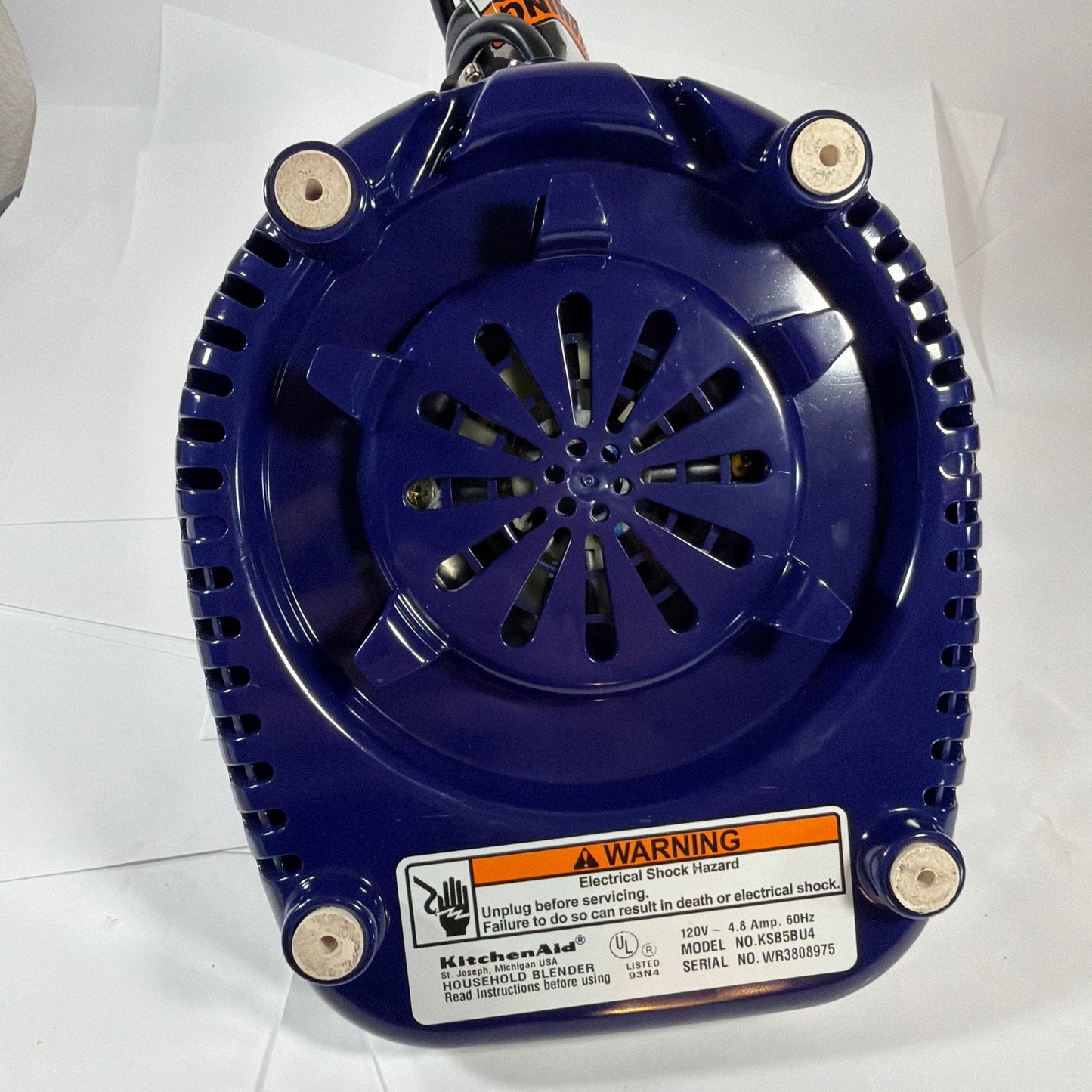 KitchenAid Ultra Power KSB5BU4 Blender Base Blue For Parts Repair