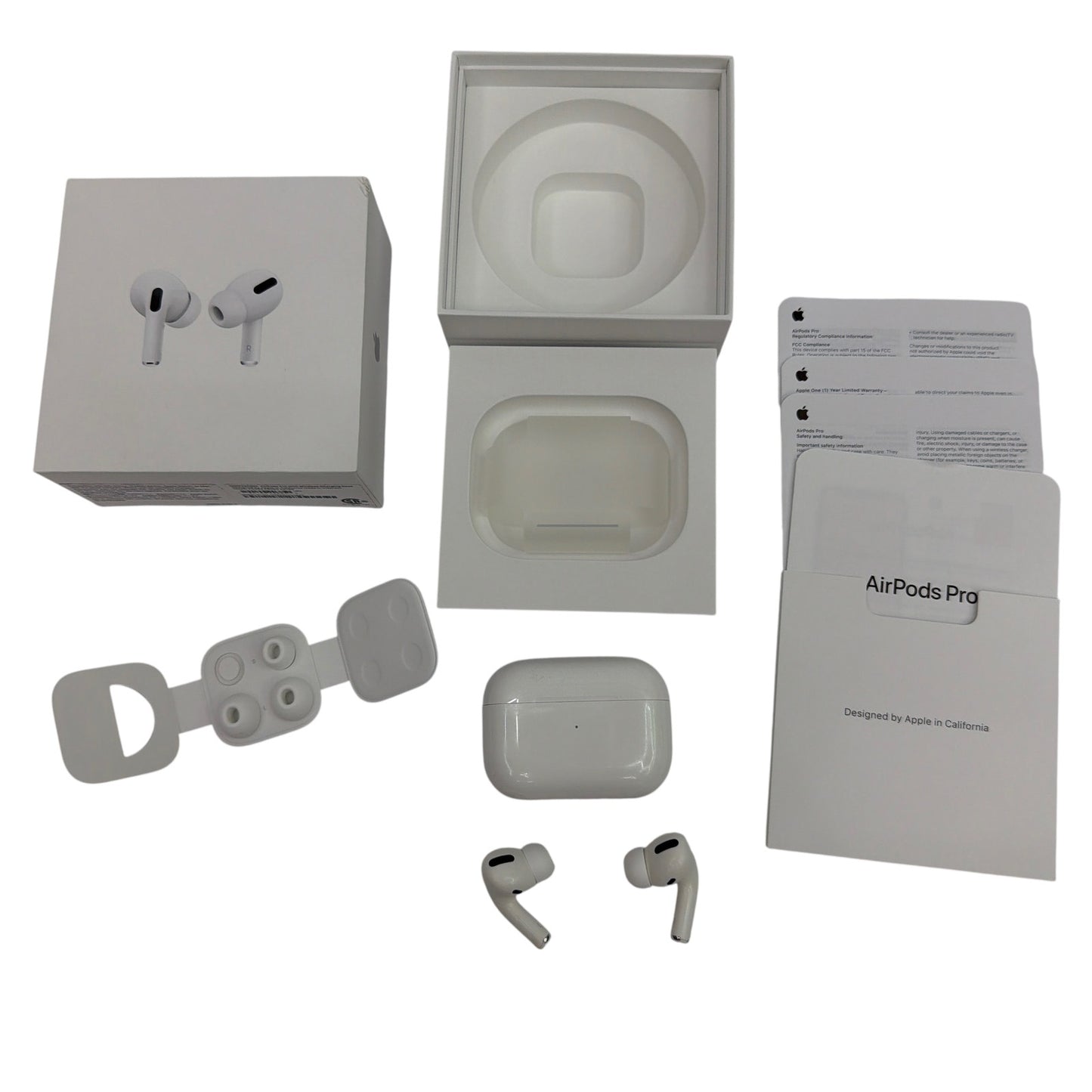Apple AirPods Pro (1st Gen) A2190 w/ Case & Tips - Right ANC Fault - For Parts